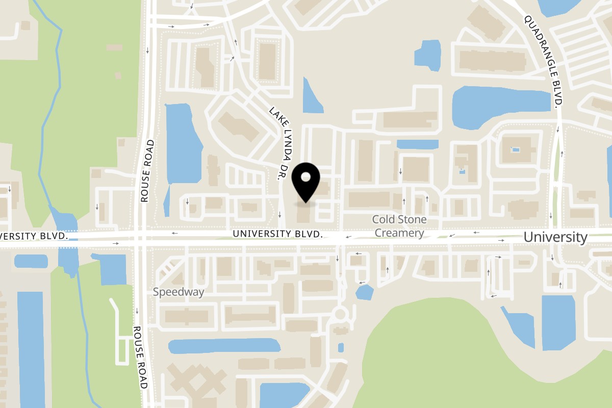 Map showing the location of Touken Sushi UCF Orlando on 3402 Technological Ave #130 in Orlando
